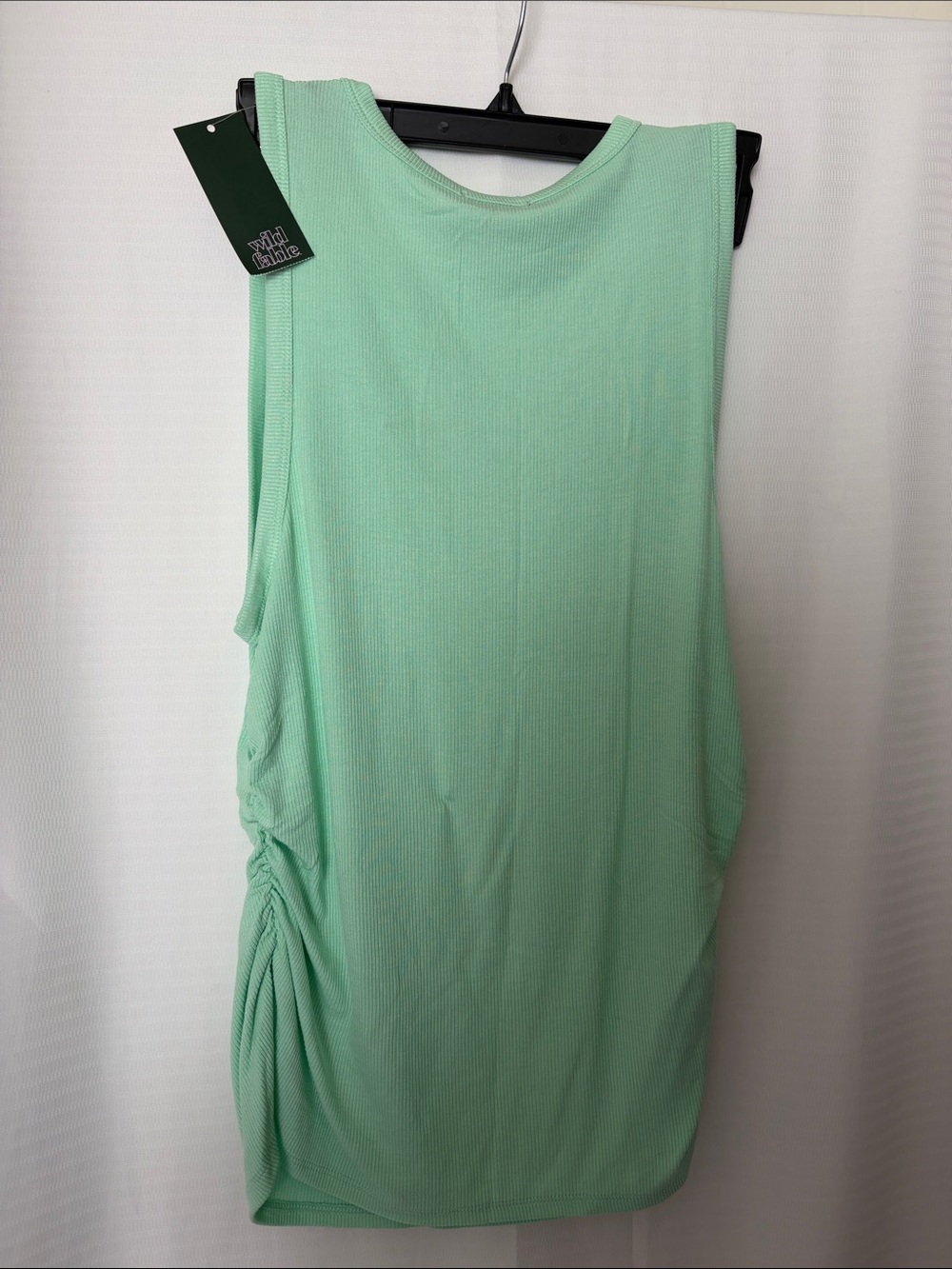 wild fable Mint Green Ribbed Sleeveless Shell-Embroidered Tank NWT - Picture 4 of 5